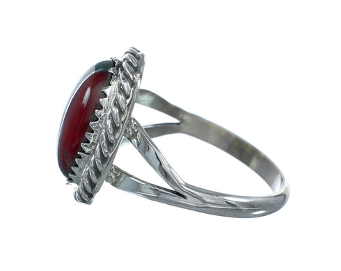 Navajo Manmade Multicolor Inlay Sterling Silver Ring Size 8 X10198